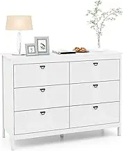 Giantex 6-Drawer Dresser, Modern Style Chest of Drawers, Home Storage w/Anti-toppling Kits, Buffet Cabinet Sideboard, Kitchen Cupboard, Multipurpose Side Cabinet for Bedroom Study Office