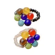 Colorful Bead Crystal Bead Elastic Women Simple Adjustable