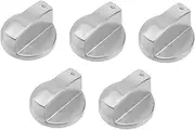 CIMAXIC 5Pcs Alloy Stove Control Knobs Replacement Gas Stove Knobs for Cooktop Burner Design for Compatible with Gas Ranges Stylish Finish