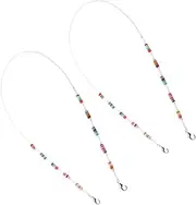 2pcs Drop-preventing Chain Beaded Strap Lanyard Cover Extender Rope Elastic Cord Lanyard Strap for Eyewear Rope Straps Acrylic