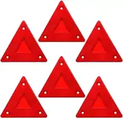 Enjoyist 6-Pack Red Safety Reflector Warning Sign, Slow Moving Vehicle Triangle