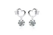 Solid 925 Sterling Silver Butterfly in Love Earrings