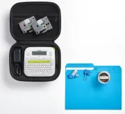 PT-D210SV Label Maker Bonus Bundle Comes with a Protective Carrying case, an ...