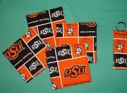 *COASTERS SET of 4 and/or KEYCHAIN key ring OKLAHOMA STATE UNIVERSITY Cowboys
