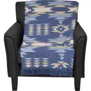 Pendleton Moonlight Mesa Throw Blanket Navy Aztec Soft Cotton Fringed 50x70 NEW!