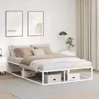 Bed Frame without Mattress White Double Metal - Durable