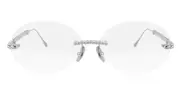 Anna-Karin Karlsson CHAIN NEST - OVAL White Gold Men's Glasses Silver Size Standard - Private Health Rebate - Blue Light Block Available