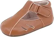 [SKEANIE] Dakota Baby & Toddler First/Pre Walker Shoes Tan | Genuine Leather Soft & Toddler Baby Crib Shoes