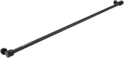 Lwuey Magnetic Curtain Rods, Hanging Rod with Hooks Adjustable Window Multifunctional Metal Side Suspension Appliance for Door Towel Bar Outdoor Classroom Aluminium Crossbar Black