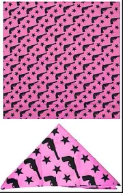 35548 Pink Pistols Stars Bandana Doo Rag Head Wrap Handgun Gun Revolver Sourpuss