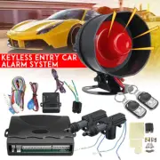 Universal Alarm System Central Lock Locking Kit Keyless Entry +2 Remotes Fobs
