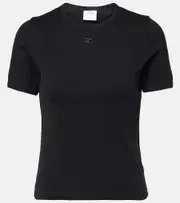 [Courreges] Courrèges Heritage logo cotton jersey T-shirt AU 14 black