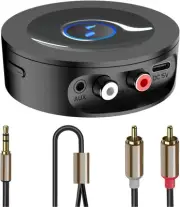 Bluetooth 5.2 Receiver AUX Adapter for HiFi Streaming 3.5mm RCA