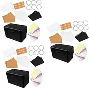 DIYEAH 3 Sets Storage Box Lid Index Card Holders Case Tab Index Cards Organizer Display