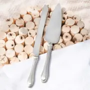 Silver Plated Timeless Wedding Engagement Cake Knife & Server Set - Engravable