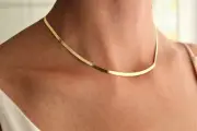 Real 18K Yellow Gold Filled TARNISH-FREE 18" 2 mm Thin Flat Snake Chain Necklace