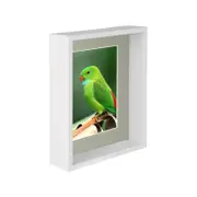Nicola Spring 8" x 10" White 3D Deep Box Photo Frame - 5" x 7" Mount