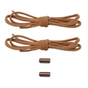 Unisex Convenient Slip On Shoelace Accessories Elastic No Tie Shoe Laces with Metal Aglets for Commuting Sports Travel brown