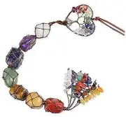 7 Chakra Wall Ornament, Healing Crystals Ornament Tree of Life Heart-Shaped