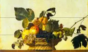Mural Ceramic Backsplash Basket Apple Fruit Tile #260