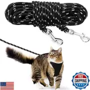 PETPMEEE Cat Leash - 15 ft / 30 ft Reflective Long Cat Leash Outdoor for Walk