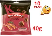 10 PACK x 40g DRY BREAD RYE Croutons BACON FLAVOR CRACKERS Grenki KIRIESHKI RF