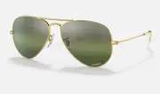 Ray-Ban RB3025 9196/G4 Aviator Gold With Silver-Green Gradient Mirror Sunglasses
