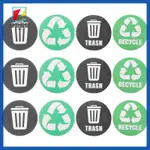 垃圾標誌貼紙標籤分類垃圾桶回收垃圾回收罐標誌符號 ZHENGHTR