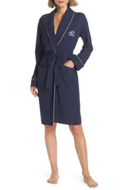 Lauren Ralph Lauren Quilted Collar Robe in Windsor Navy at Nordstrom, Size Medium