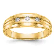 10k Yellow Gold Men's Real Diamond Band