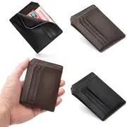 Womens Mens Credit Card Holder Leather Slim Minimalist Wallet Front Pocket Purse