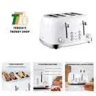 4 Slice Toaster Retro Stainless Steel with Bagel Defrost Cancel Function, 6 B...
