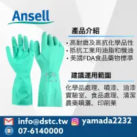 在飛比找蝦皮購物優惠-ANSELL 37-175 溶劑手套 丁腈橡膠抗化手套 山田