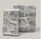 Pottery Barn MICHA PRINTED Cotton Queen Sheet Set &2 Additional Pillowcases Blue