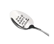 Soup Spoon Glossy Easy Clean Romantic Lettering Stainless Steel Free Engraved Coffee Spoon Restaurant Supplies -J