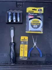 Dewalt Craftsman Stanley Nos Wood Chisel 36852 Mini Pliers 25’ Tape Measure Lot