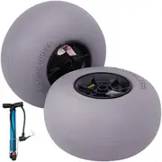 Beach Balloon Wheels, 13" Replacement Sand Tires, TPU Cart Tires for Kayak Dolly, Canoe Cart and Buggy w/Free Air Pump, 2-Pack