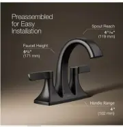 4" Centerset Bathroom Faucet Matte Black/ LLAVE PARA BAÑO !! Brand New In Box!!