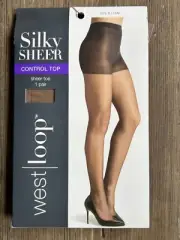 West Loop Silky Sheer Control Top Sheer Toe, Sz. B, Tan