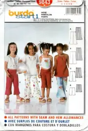 Burda Start 1 Sewing Pattern 9843 Girls Pants Shorts Size 2-6