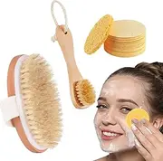 Shower Scrubber for Cleaning - Dry Brushing Face Brushes with Soft Bristle | Skin-Skin Cleansing Brush Set, Face Scrubber Brushes for Shower, Travel
