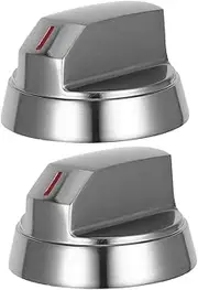 GAROZATION 2pcs Zinc Alloy Stove Knob Replacements Shaft Control Knobs for Gas Cooktop Oven and Grill Easy Adjustment for Outdoor Cooking and BBQ