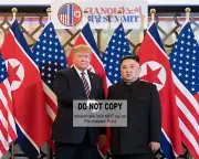 PRESIDENT TRUMP with Kim Jong Un at Hanoi Summit - 8X10 PHOTO (#1022)
