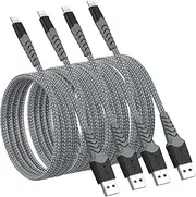 4Pack iPhone Charger 1M, [Apple MFi Certified] Fast Charging Lightning Cable, Nylon Braided Lightning Charger Cable for iPhone14-5 and More (Grey)