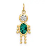 10K Yellow Gold May Boy Birthstone Charm