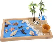 VALICLUD Zen Sand for Desk Miniature Beach Sandbox Decorative Tabletop Ornament Home Office Decor Micro Landscape Sandbox