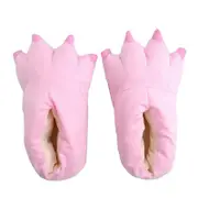 Nevenka Unisex Soft Plush Home Slippers Animal Paw Claw Shoes-Pink