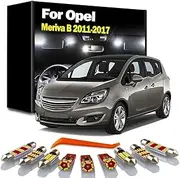 17Pcs Car LED Interior Trunk Light Kit Reading Vanity Mirror Bulbs, For Opel Vauxhall Meriva B 2011-2015 2016 2017