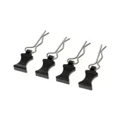 SpeedTek RC CNC Aluminum EZ Pulls With Body Clips (4) (Black) for 1/10 Scale RC