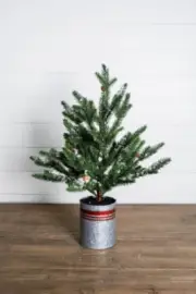 24” Farmhouse Potted Snowy Pine Tree